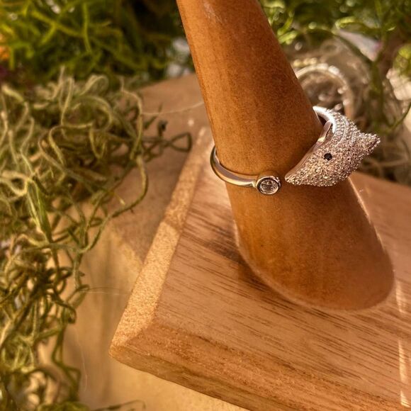 Copied - Micro Pave 14k Cz Diamond Dolphin Sterling Silver Ring Sizes 8,9 - Picture 2 of 8